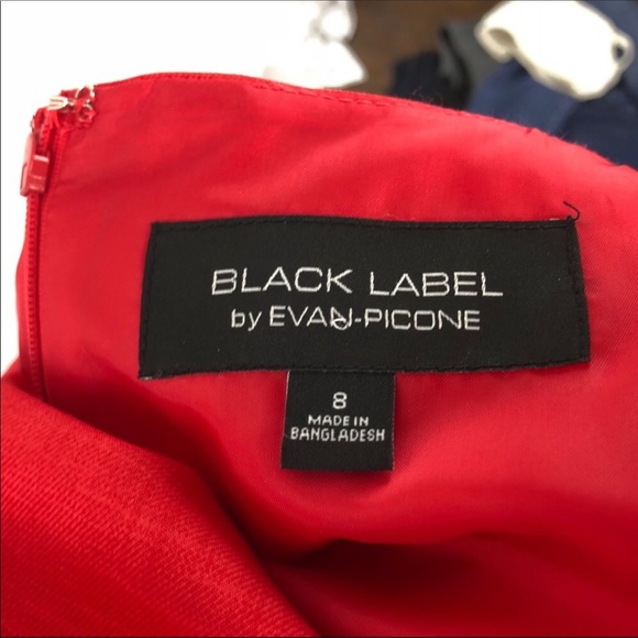 Black Label by Evan Picone Sz 8 Red Sheath Dress - Picture 4 of 5